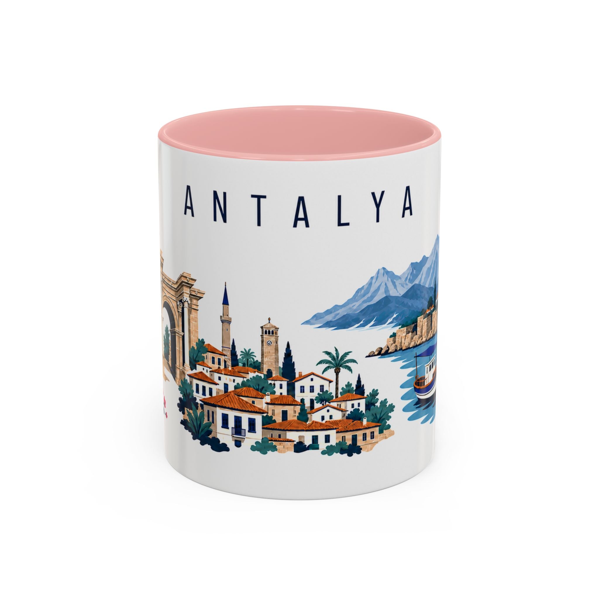 Antalya Coffee Mug | Turkey Travel Souvenir | Porcelain Decal City Gift | 11oz 15oz Accent Mug