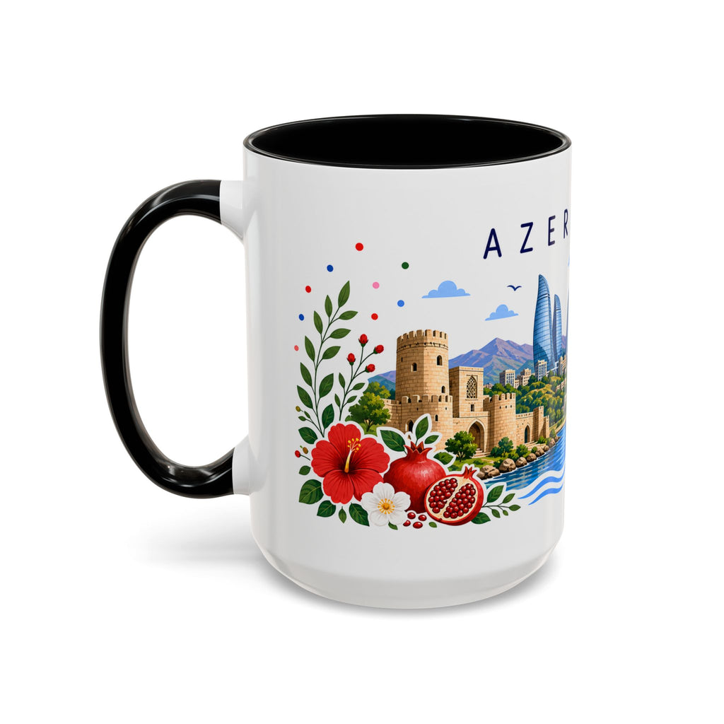 Azerbaijan Coffee Mug | Travel Souvenir Accent Mug | Place Gift Ceramic Cup 11oz 15oz