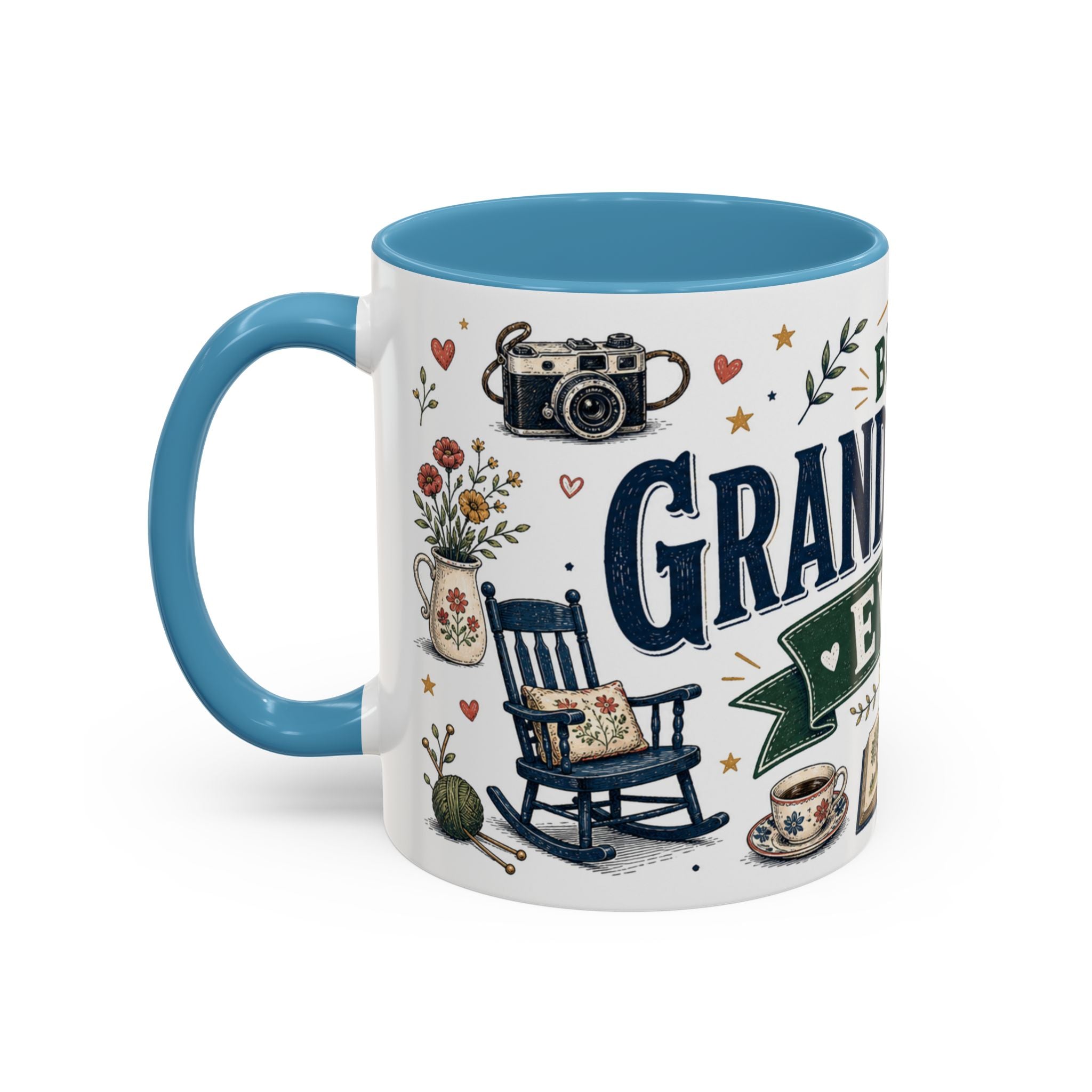 Best Grandparents Ever Coffee Mug | Gift From Grandkids | Accent Color Ceramic 11oz 15oz