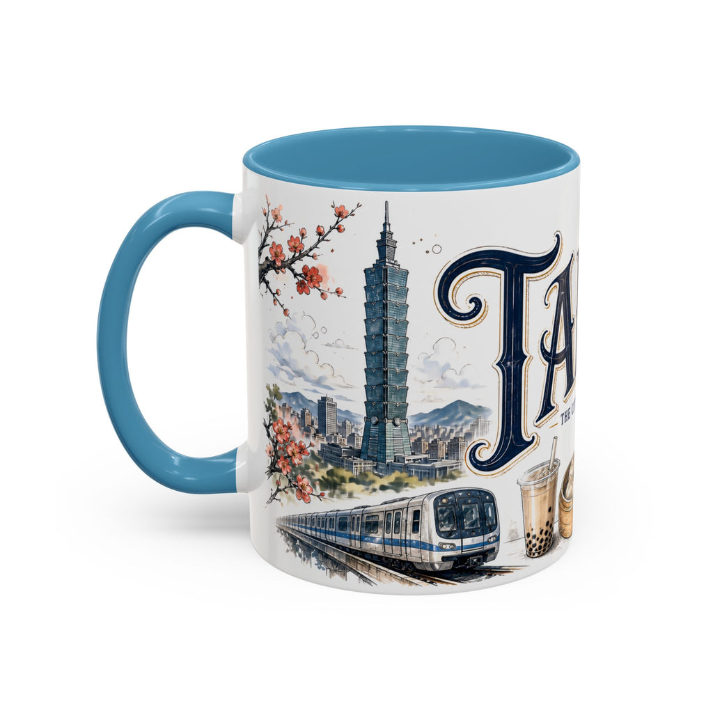 Taipei Coffee Mug | Taiwan Travel Souvenir | Vintage Illustrated City Gift | 11 oz 15 oz Accent Mug