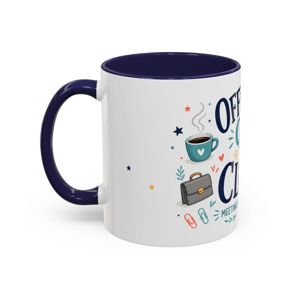 Officially Off The Clock Coffee Mug | Funny Retirement Gift | Accent Color Ceramic 11oz 15oz