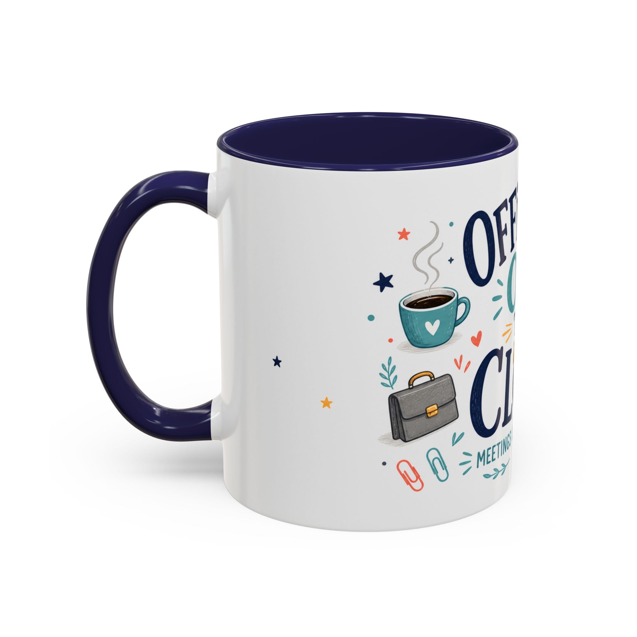 Officially Off The Clock Coffee Mug | Funny Retirement Gift | Accent Color Ceramic 11oz 15oz