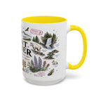 Mount Rainier Coffee Mug | National Park Hiking Washington Gift | Accent Color Ceramic 11oz 15oz