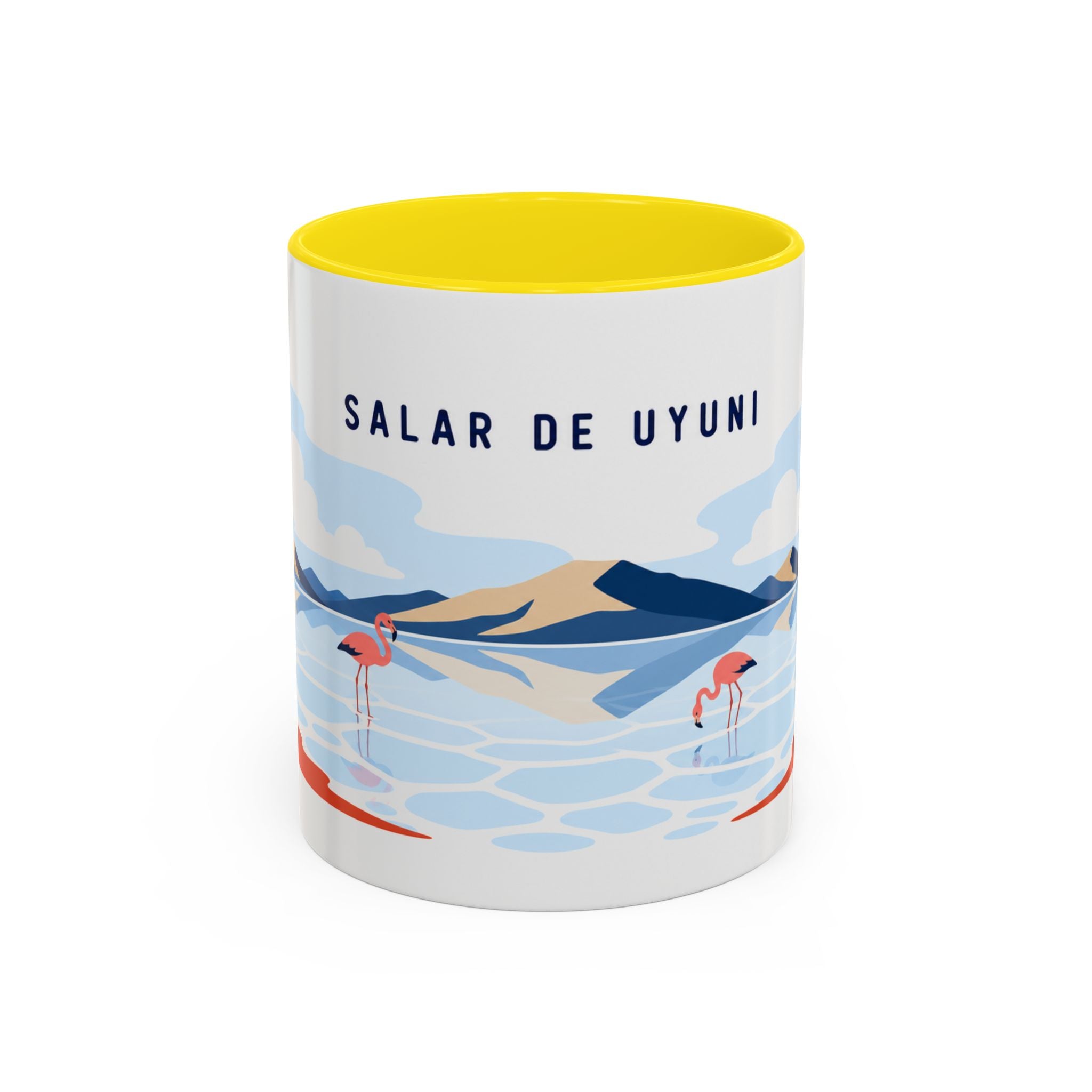 Salar de Uyuni Coffee Mug | Travel Destination Souvenir Gift | Accent Color Ceramic 11oz 15oz