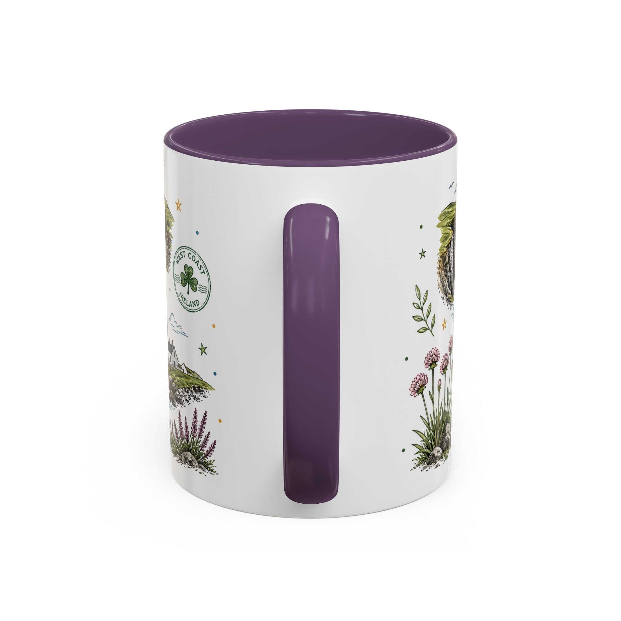Irish West Coast Coffee Mug | Travel Destination Souvenir Gift | Accent Color Ceramic 11oz 15oz