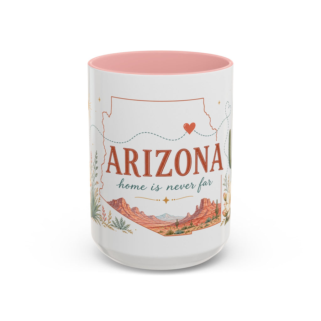 Arizona State Map Mug | Desert Landscape, Botanical Accents, Homesick Gift