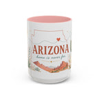 Arizona State Map Mug | Desert Landscape, Botanical Accents, Homesick Gift