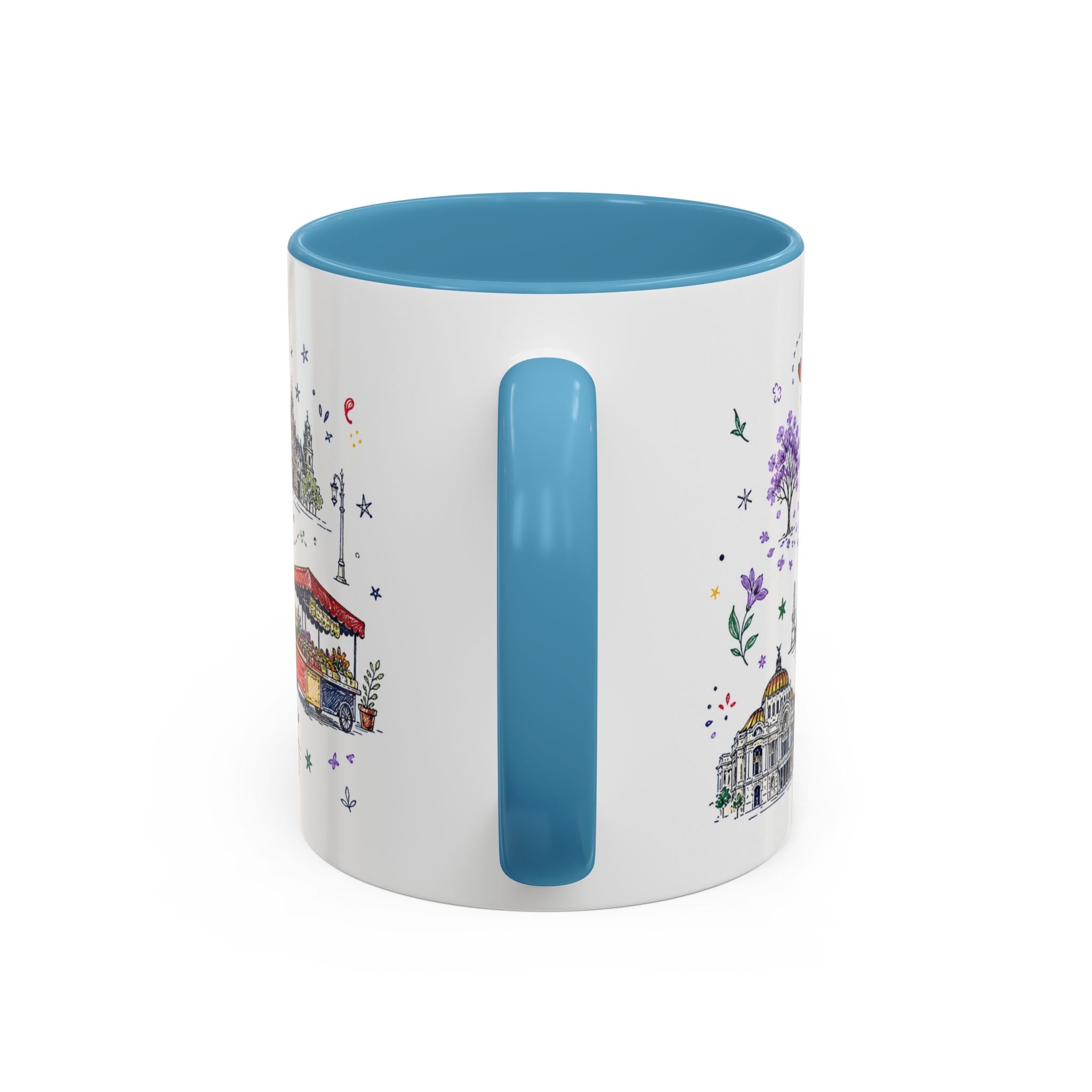 Mexico City Coffee Mug | Mexico Souvenir Travel Gift | Accent Color Ceramic 11oz 15oz