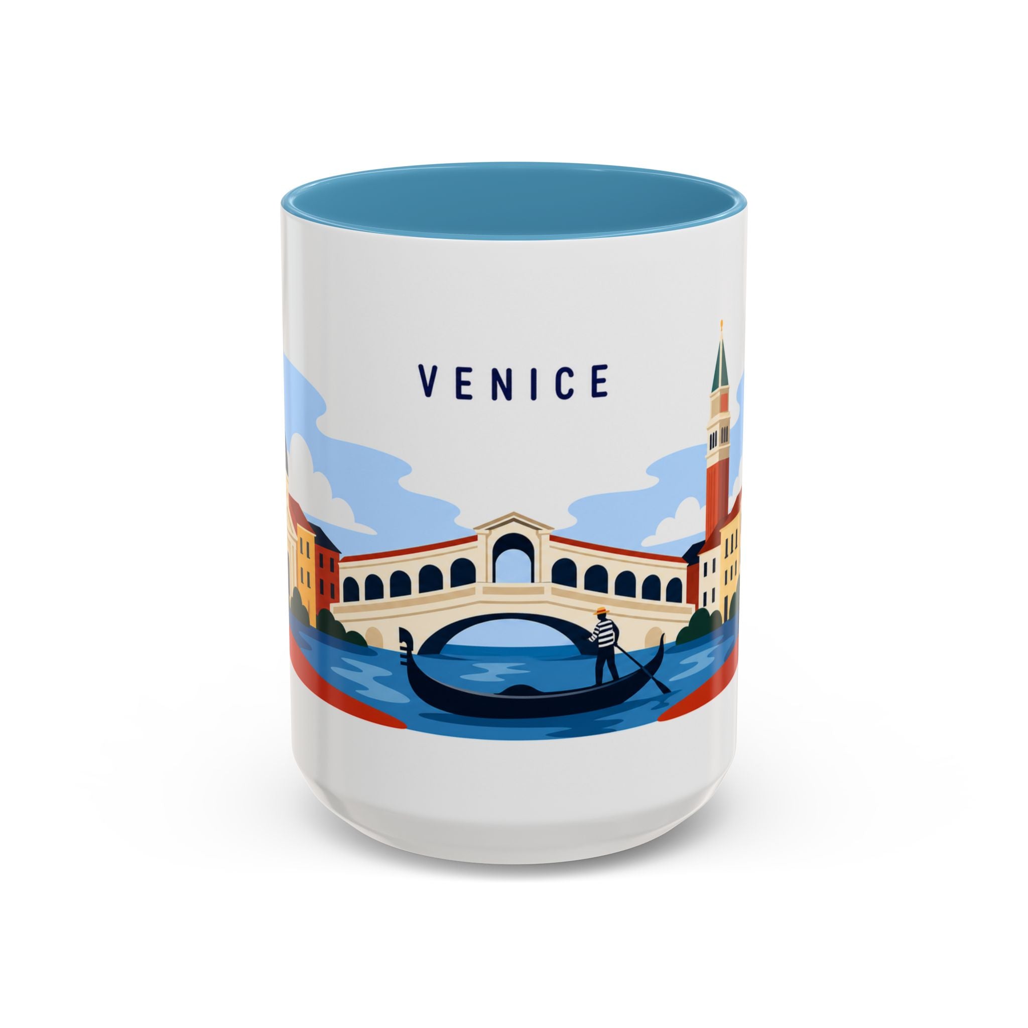 Venice Coffee Mug | Travel Destination Souvenir Gift | Accent Color Ceramic 11oz 15oz