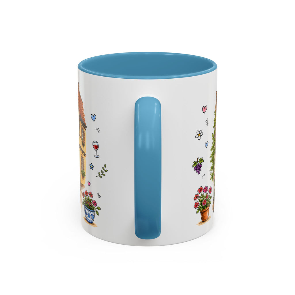 Colmar Illustrated Travel Mug | France Souvenir Accent Coffee Mug | 11oz 15oz Ceramic Cup