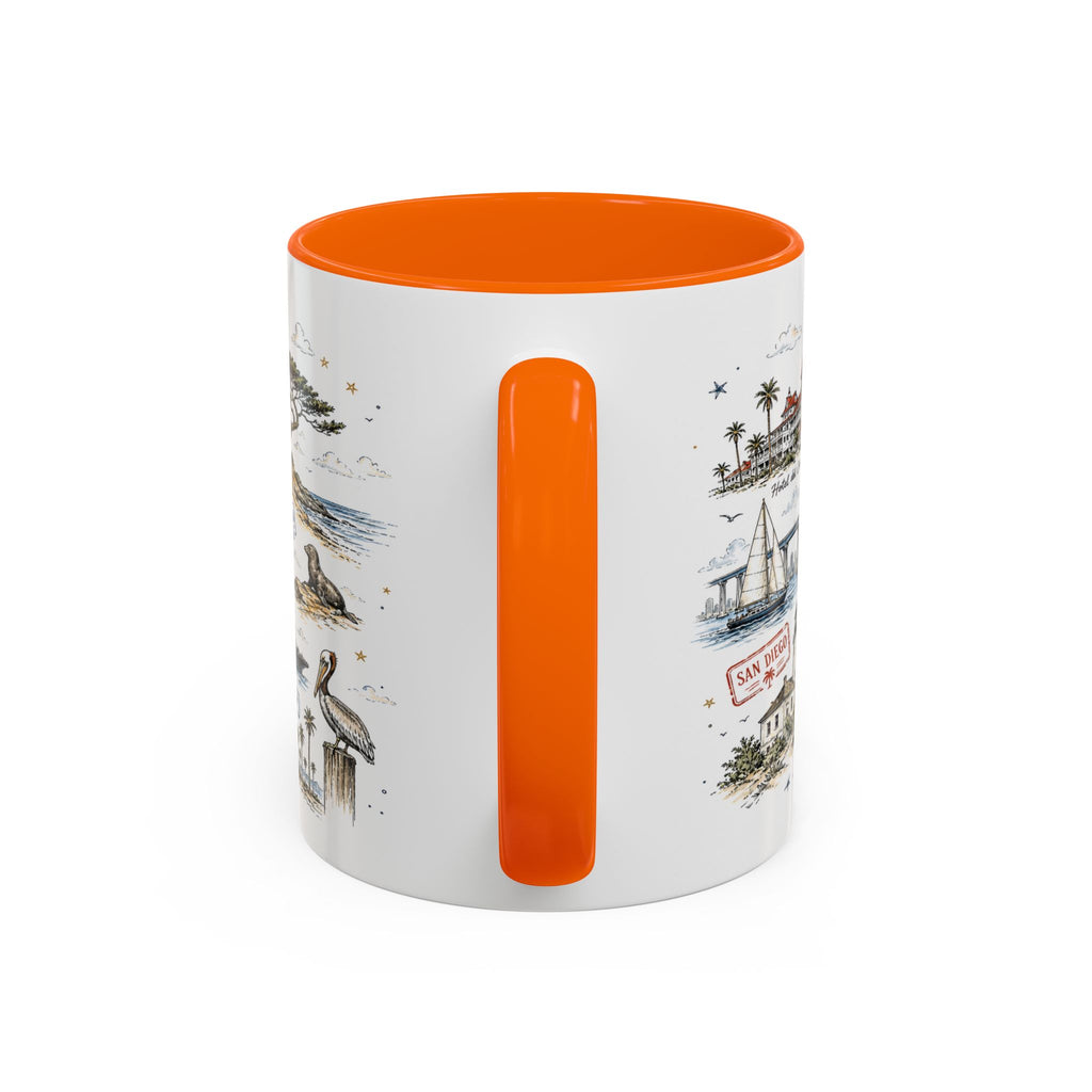 San Diego Coffee Mug | California Souvenir City Gift | Accent Color Ceramic 11oz 15oz