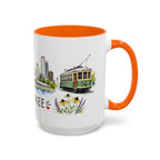 Milwaukee Illustrated Travel Mug | City Souvenir Accent Coffee Mug | 11oz 15oz Ceramic Cup