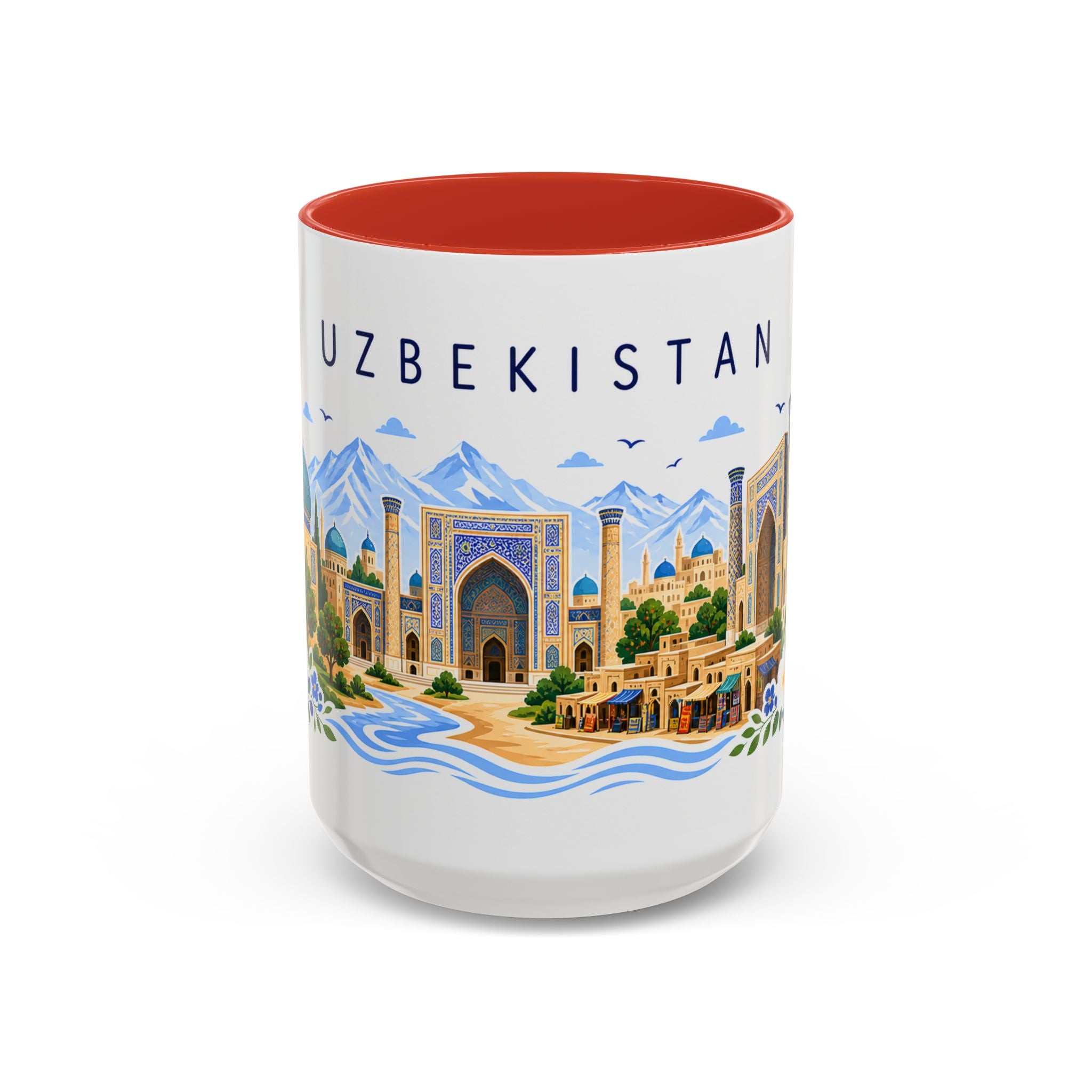 Uzbekistan Coffee Mug | Travel Souvenir Accent Mug | Place Gift Ceramic Cup 11oz 15oz