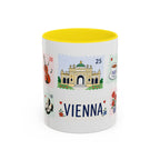 Vienna Coffee Mug | Postage Stamp Collage Mug | Travel Souvenir Accent Cup 11oz 15oz