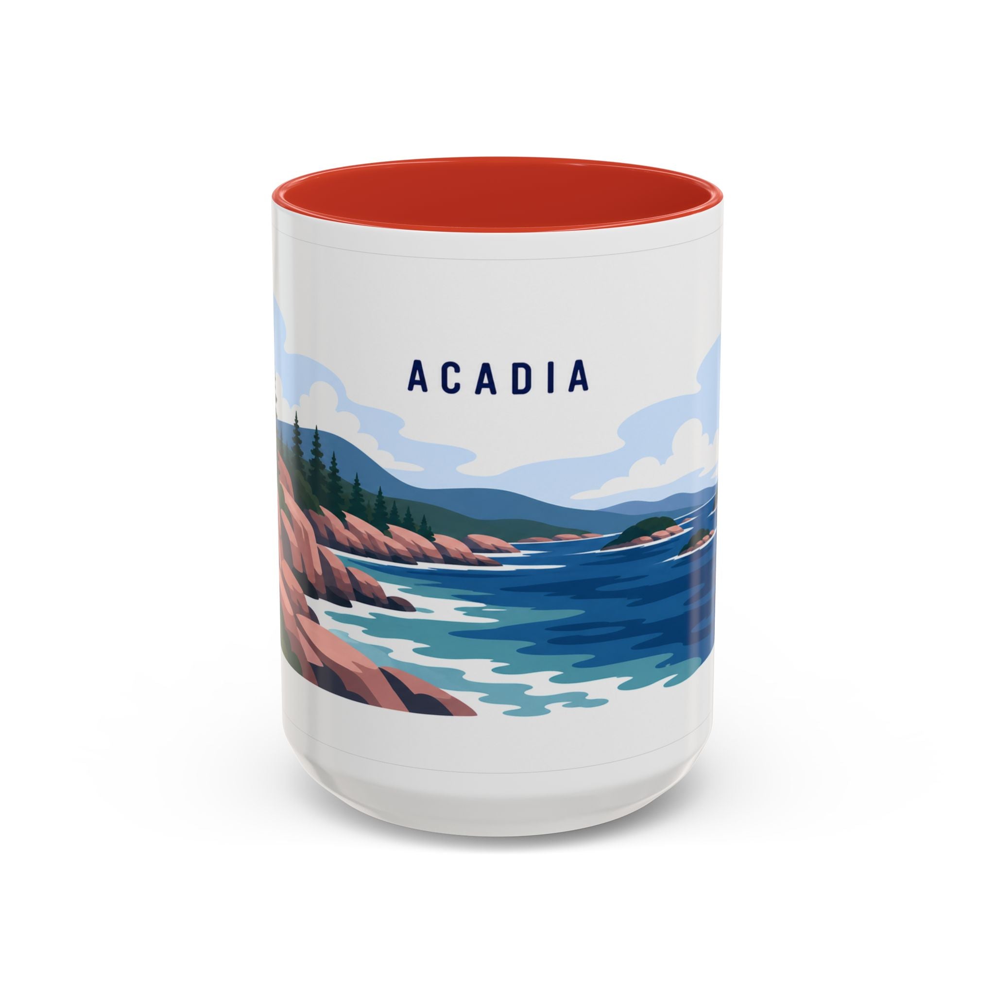 Acadia National Park Coffee Mug | Solid Color Block Park Souvenir | 11oz 15oz Accent Mug