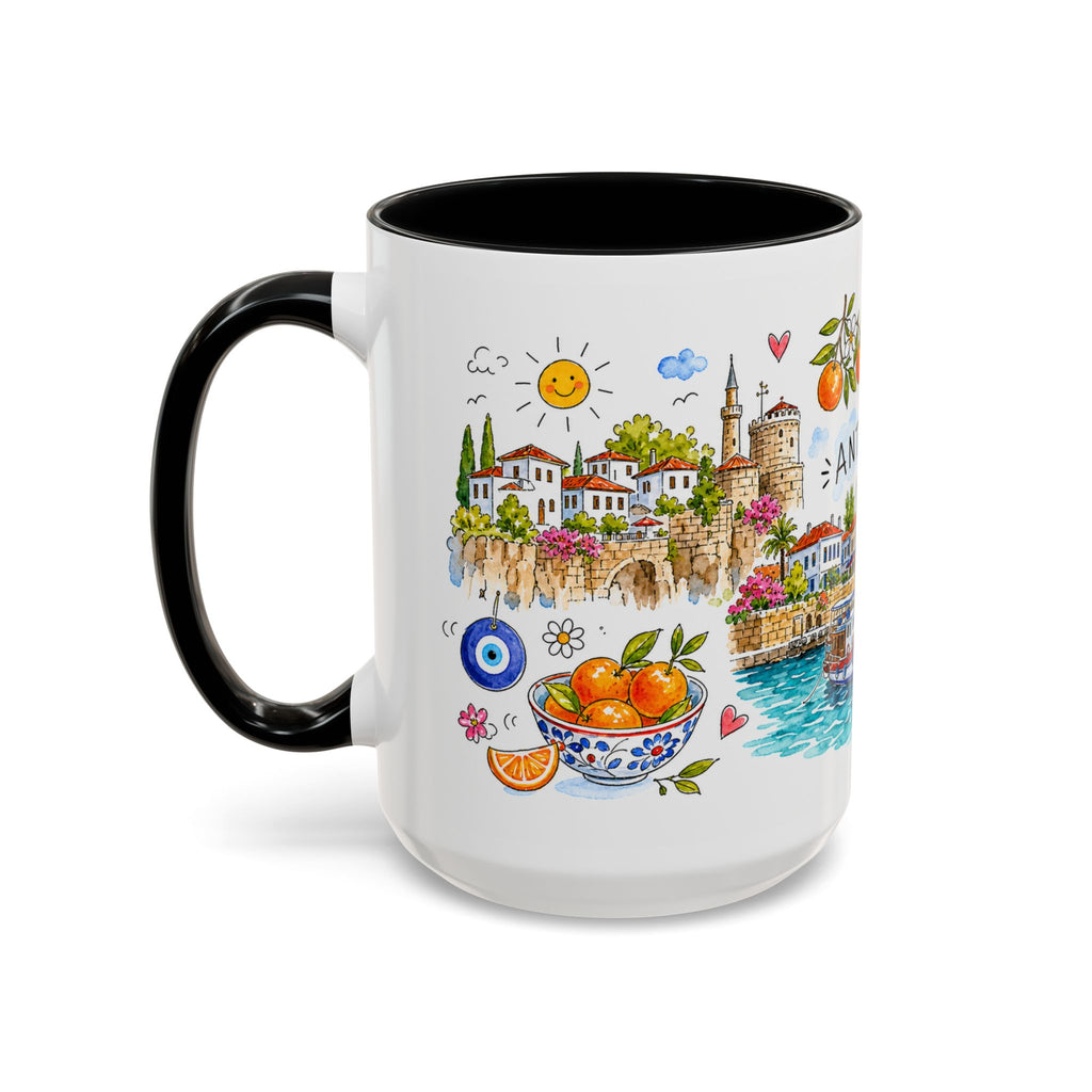 Antalya Travel Mug | European City Souvenir Accent Coffee Mug | 11oz 15oz Ceramic Cup