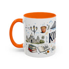 Kolkata Coffee Mug | India Souvenir Travel Gift | Accent Color Ceramic 11oz 15oz