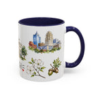 Raleigh Illustrated Travel Mug | City Souvenir Accent Coffee Mug | 11oz 15oz Ceramic Cup