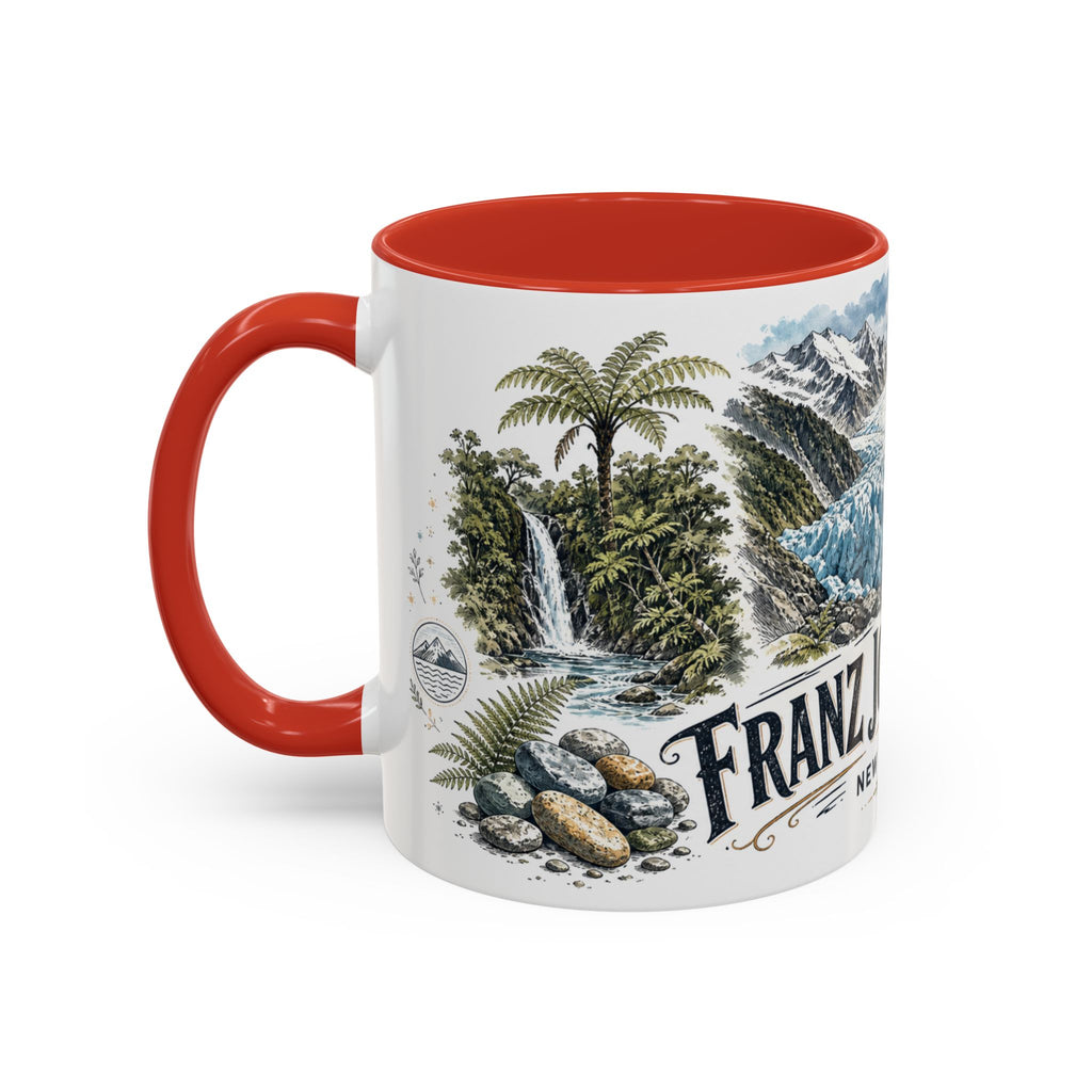 Franz Josef Glacier Mug, New Zealand Travel Souvenir, Bucket List Gift, Accent Ceramic Coffee Mug 11oz 15oz