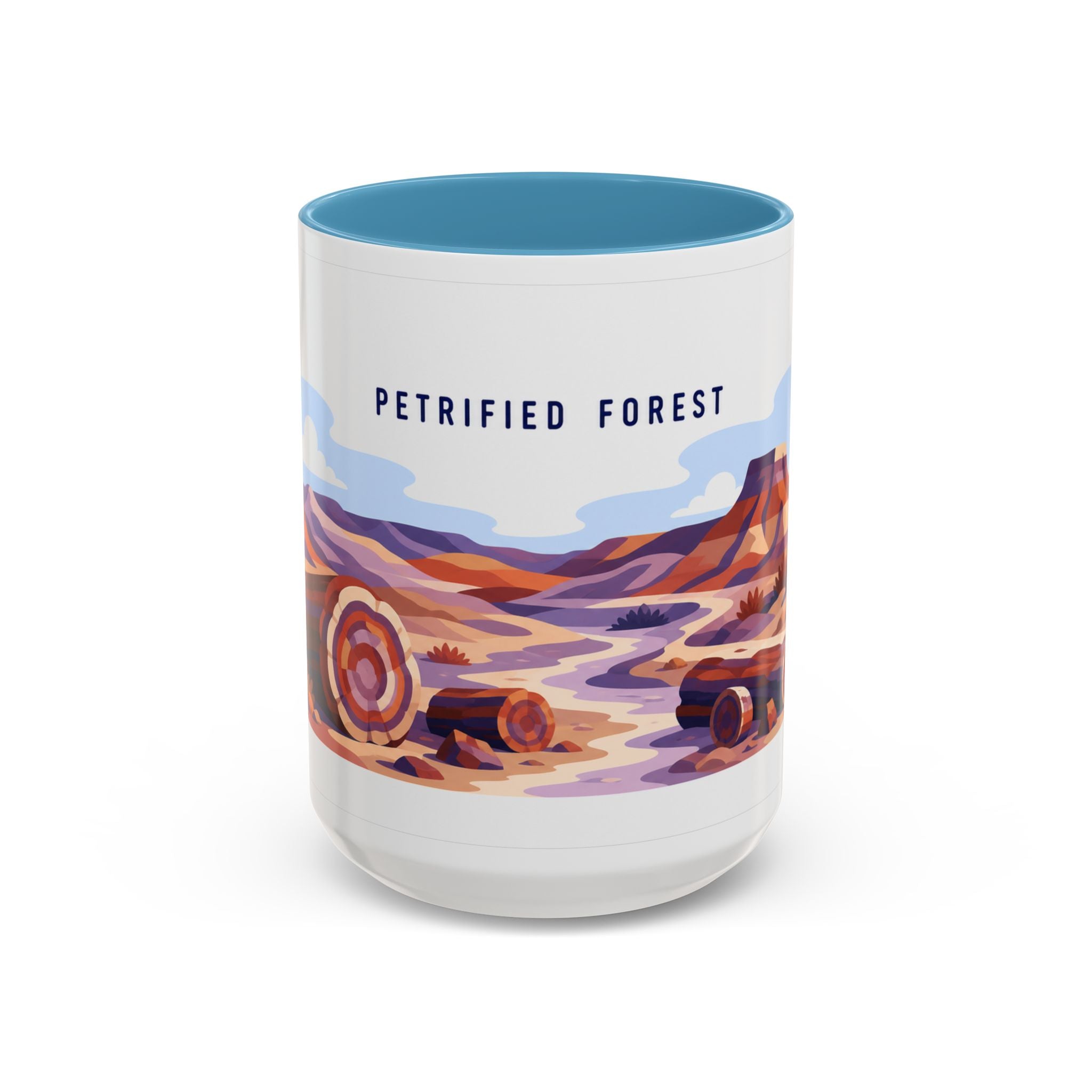 Petrified Forest National Park Coffee Mug | Solid Color Block Park Souvenir | 11oz 15oz Accent Mug