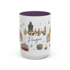 Prague Christmas Mug | Watercolor Travel Souvenir | Holiday Gift | Accent Ceramic Coffee Cup 11oz 15oz
