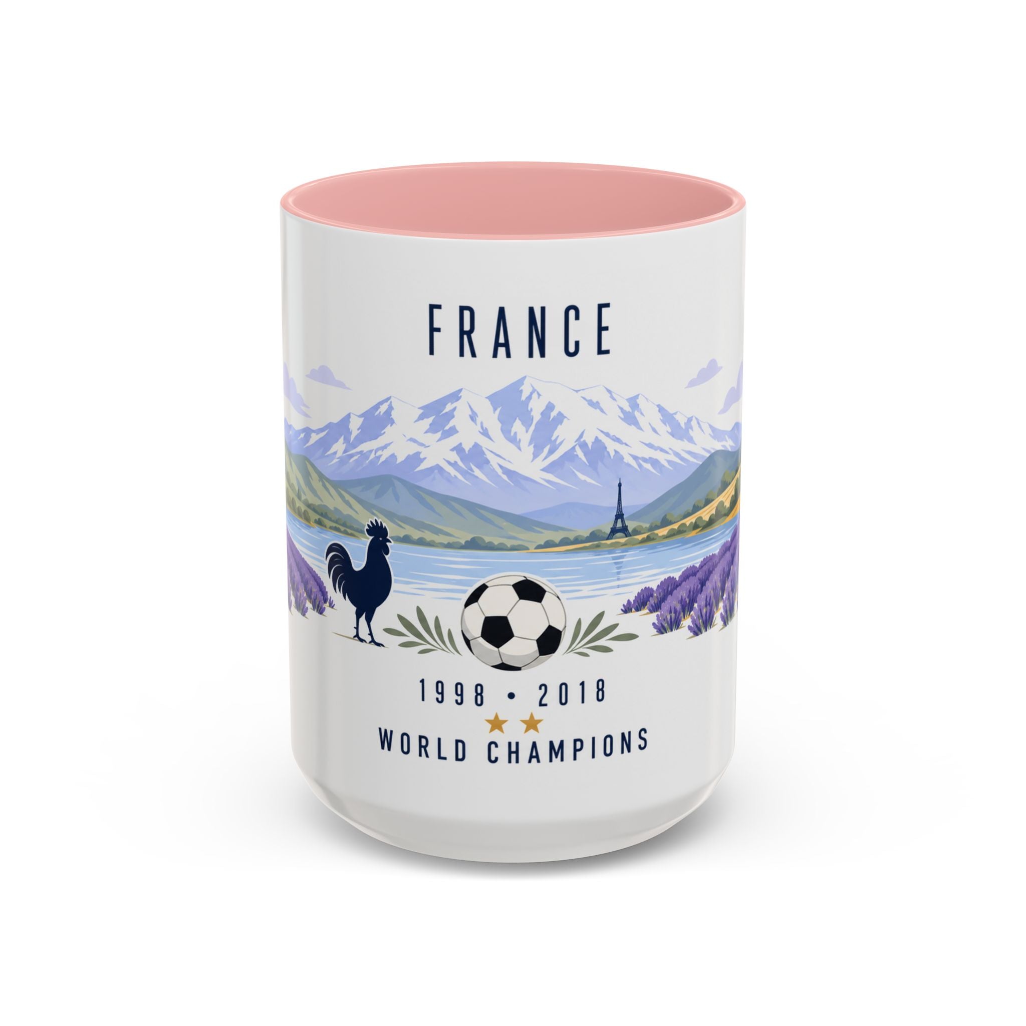 France World Champions Mug | Two Time Soccer Champion Gift | French Football Fan Cup | 1998 2018 | 11oz 15oz Accent Mug