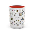 Charleston Christmas Mug | Watercolor City Souvenir, Holiday Travel Gift (11oz/15oz)