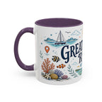 Great Barrier Reef Coffee Mug | Travel Destination Souvenir Gift | Accent Color Ceramic 11oz 15oz