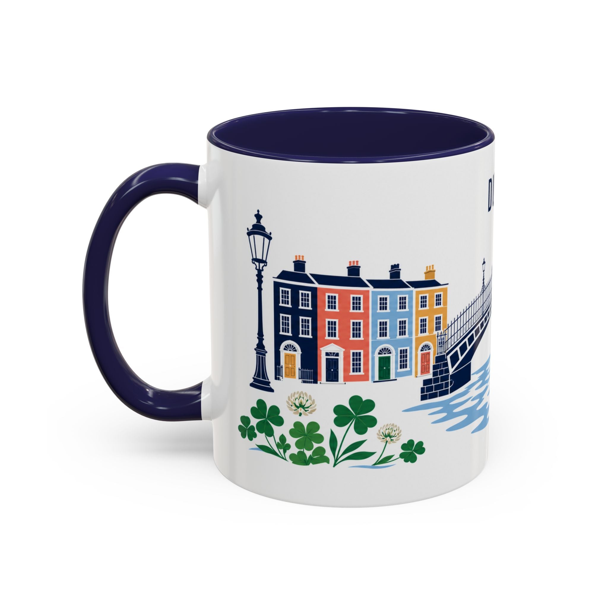 Dublin Coffee Mug | Ireland Travel Souvenir | Porcelain Decal City Gift | 11oz 15oz Accent Mug