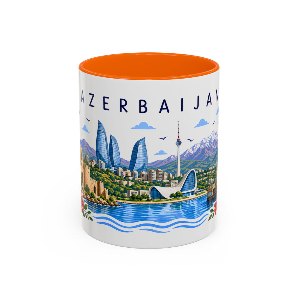 Azerbaijan Coffee Mug | Travel Souvenir Accent Mug | Place Gift Ceramic Cup 11oz 15oz