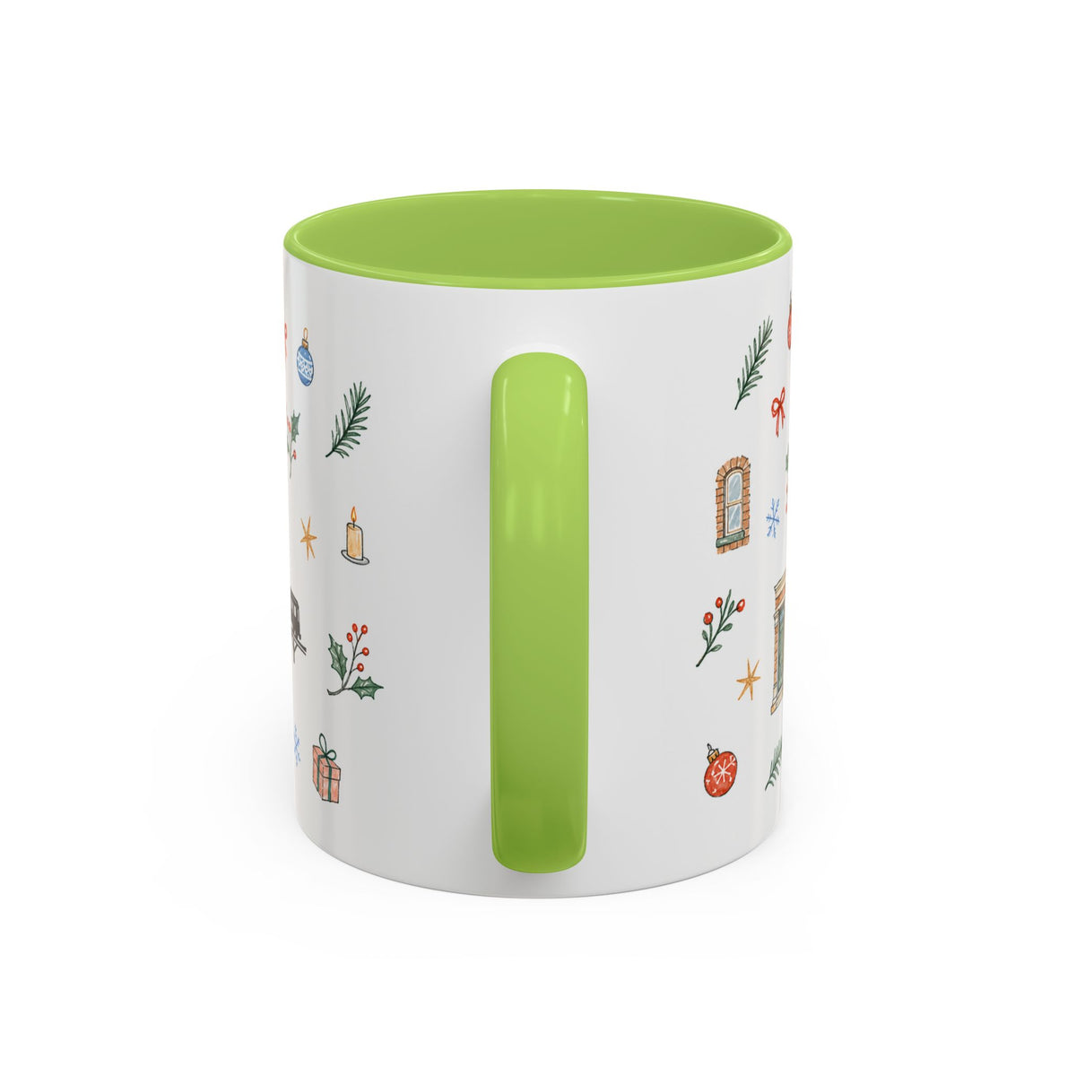 Chicago Christmas Mug | Watercolor Travel Souvenir | Holiday Gift | Accent Ceramic Coffee Cup 11oz 15oz
