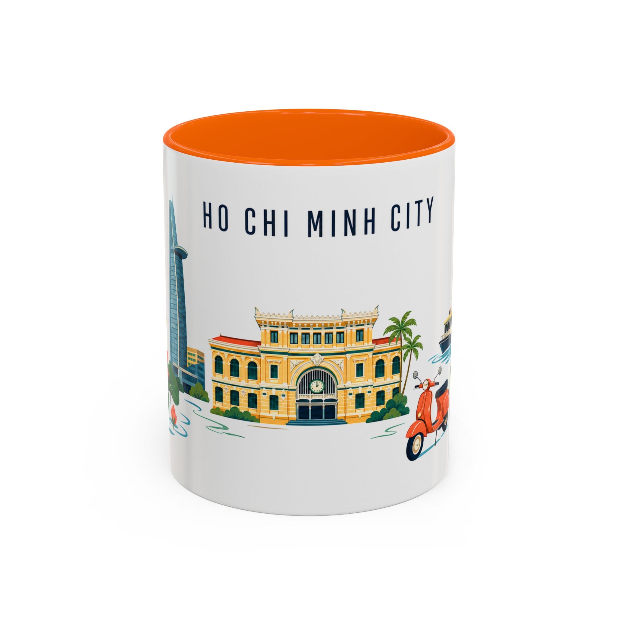 Ho Chi Minh City Coffee Mug | Vietnam Travel Souvenir | Porcelain Decal City Gift | 11oz 15oz Accent Mug