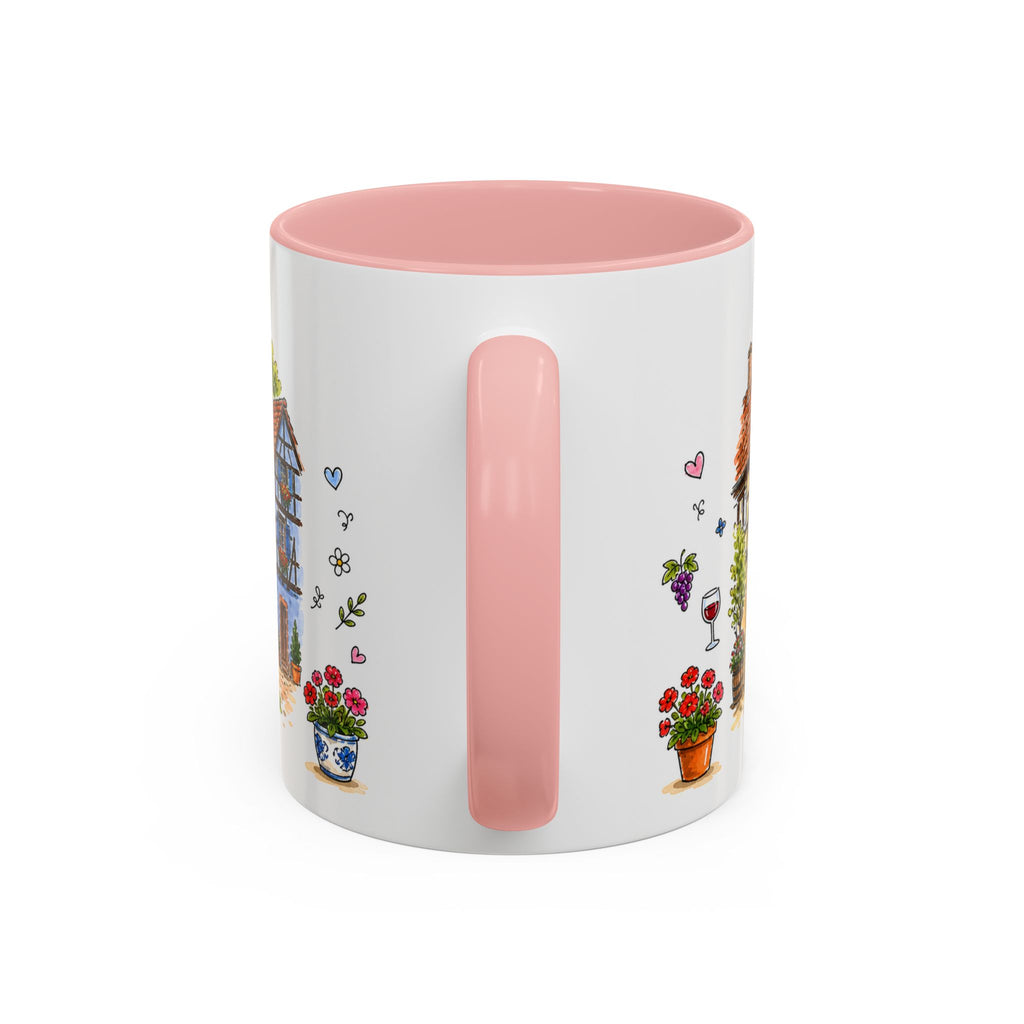 Kaysersberg Illustrated Travel Mug | France Souvenir Accent Coffee Mug | 11oz 15oz Ceramic Cup