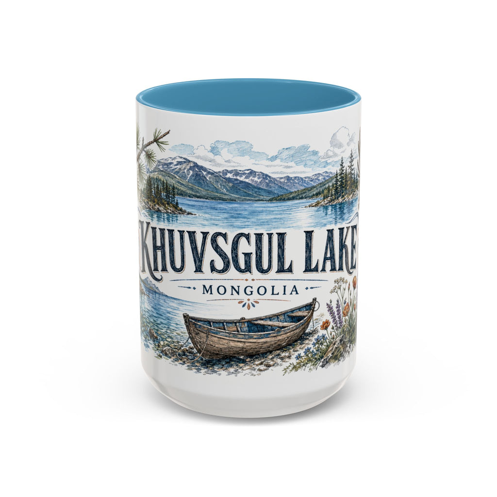 Khuvsgul Lake Mug, Mongolia Travel Souvenir, Bucket List Gift, Accent Ceramic Coffee Mug 11oz 15oz