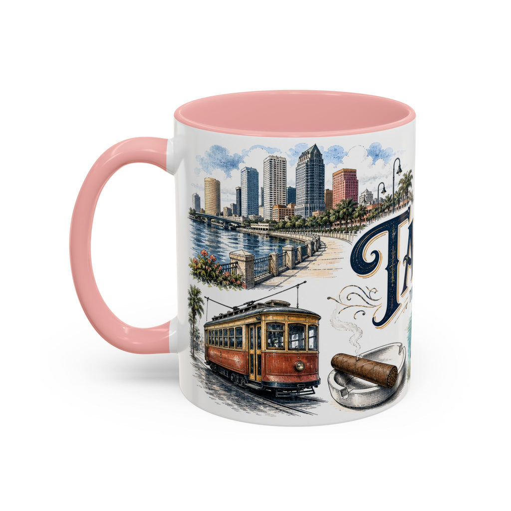 Tampa Coffee Mug | United States Travel Souvenir | Vintage Illustrated City Gift | 11 oz 15 oz Accent Mug