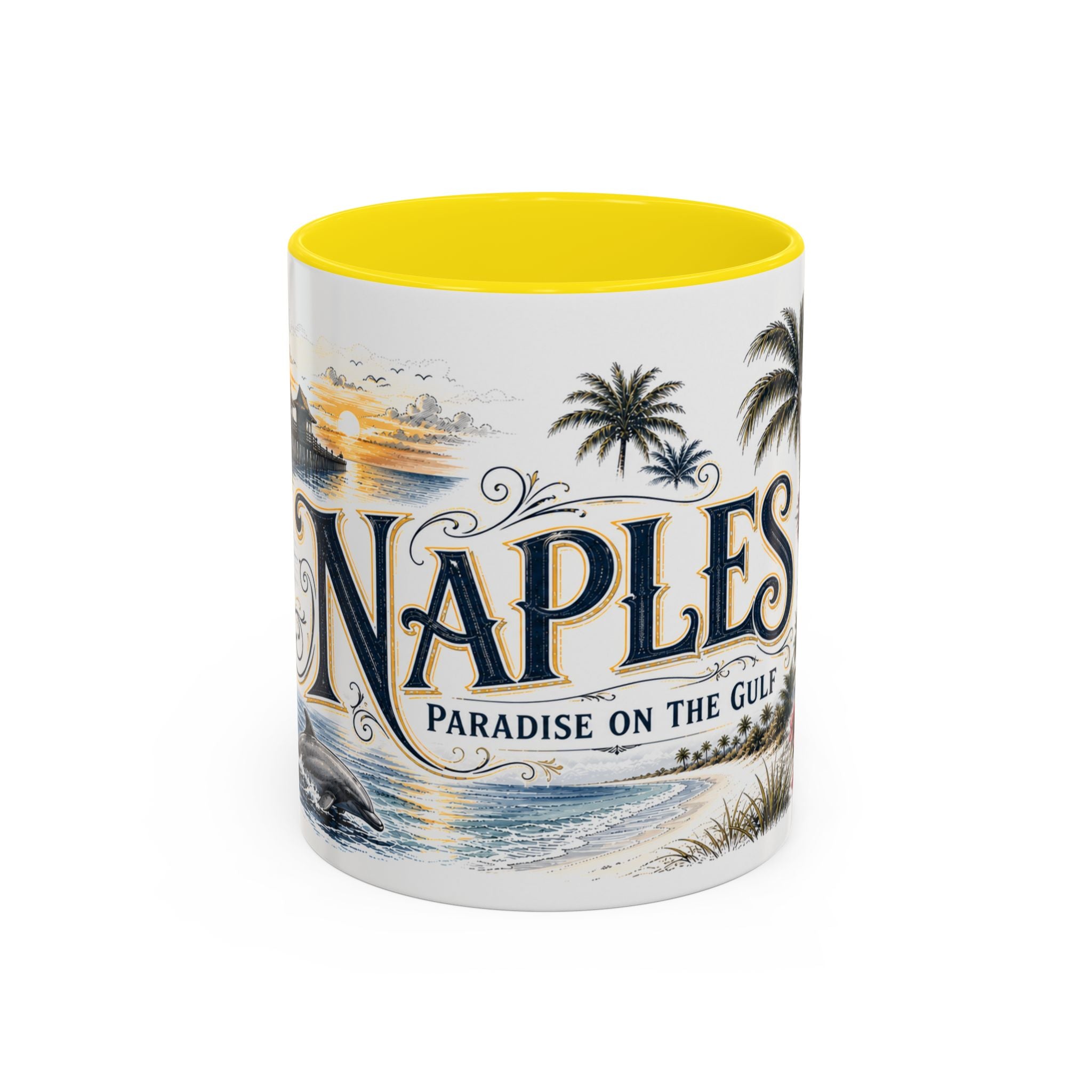 Naples Coffee Mug | United States Travel Souvenir | Vintage Illustrated City Gift | 11 oz 15 oz Accent Mug