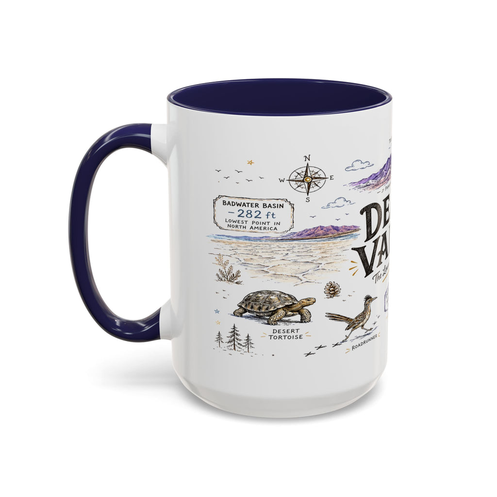 Death Valley National Park Coffee Mug | California Desert Hiking Camping Gift | Accent Color Ceramic 11oz 15oz