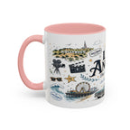 Los Angeles Coffee Mug | California Souvenir City Gift | Accent Color Ceramic 11oz 15oz