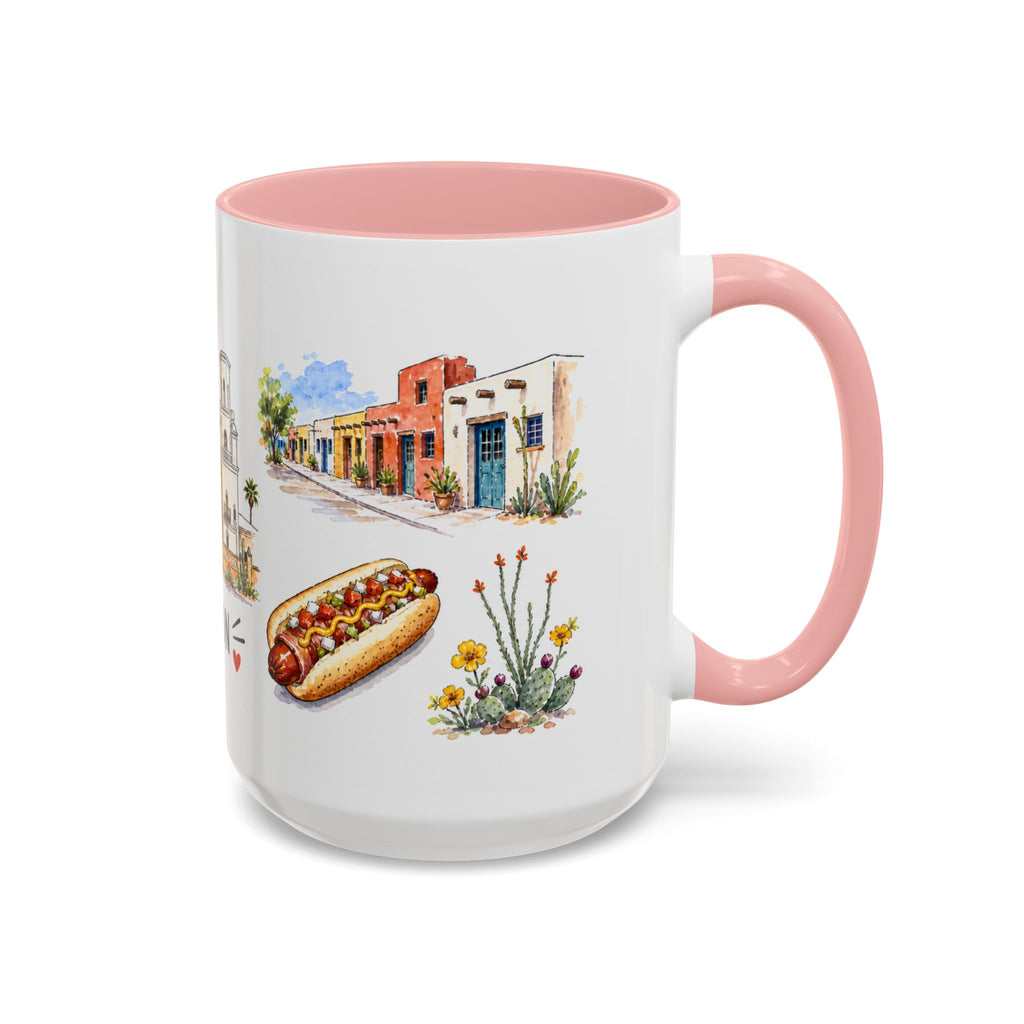 Tucson Illustrated Travel Mug | City Souvenir Accent Coffee Mug | 11oz 15oz Ceramic Cup
