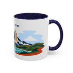 Torres del Paine Coffee Mug | Travel Destination Souvenir Gift | Accent Color Ceramic 11oz 15oz