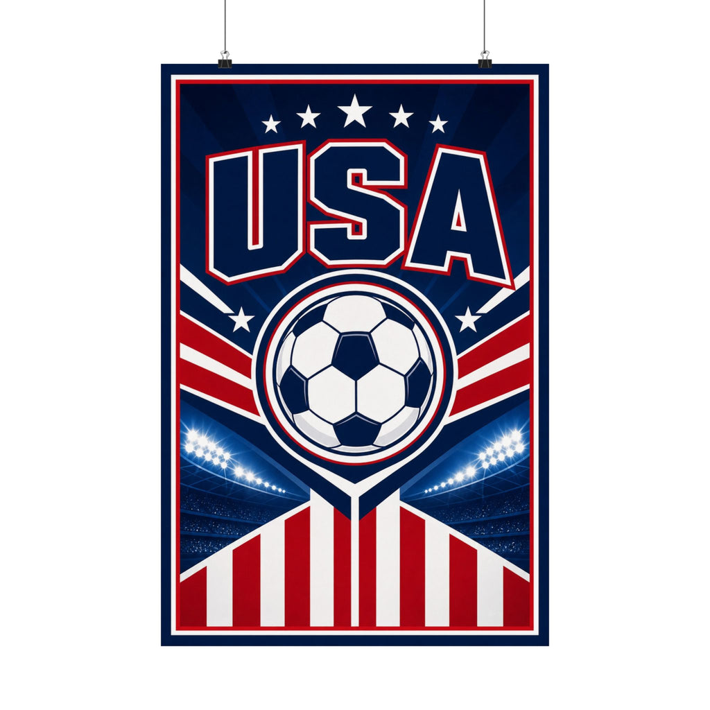 USA Soccer Fan Art Poster | Matte Vertical Poster | World Cup 2026 Wall Decor