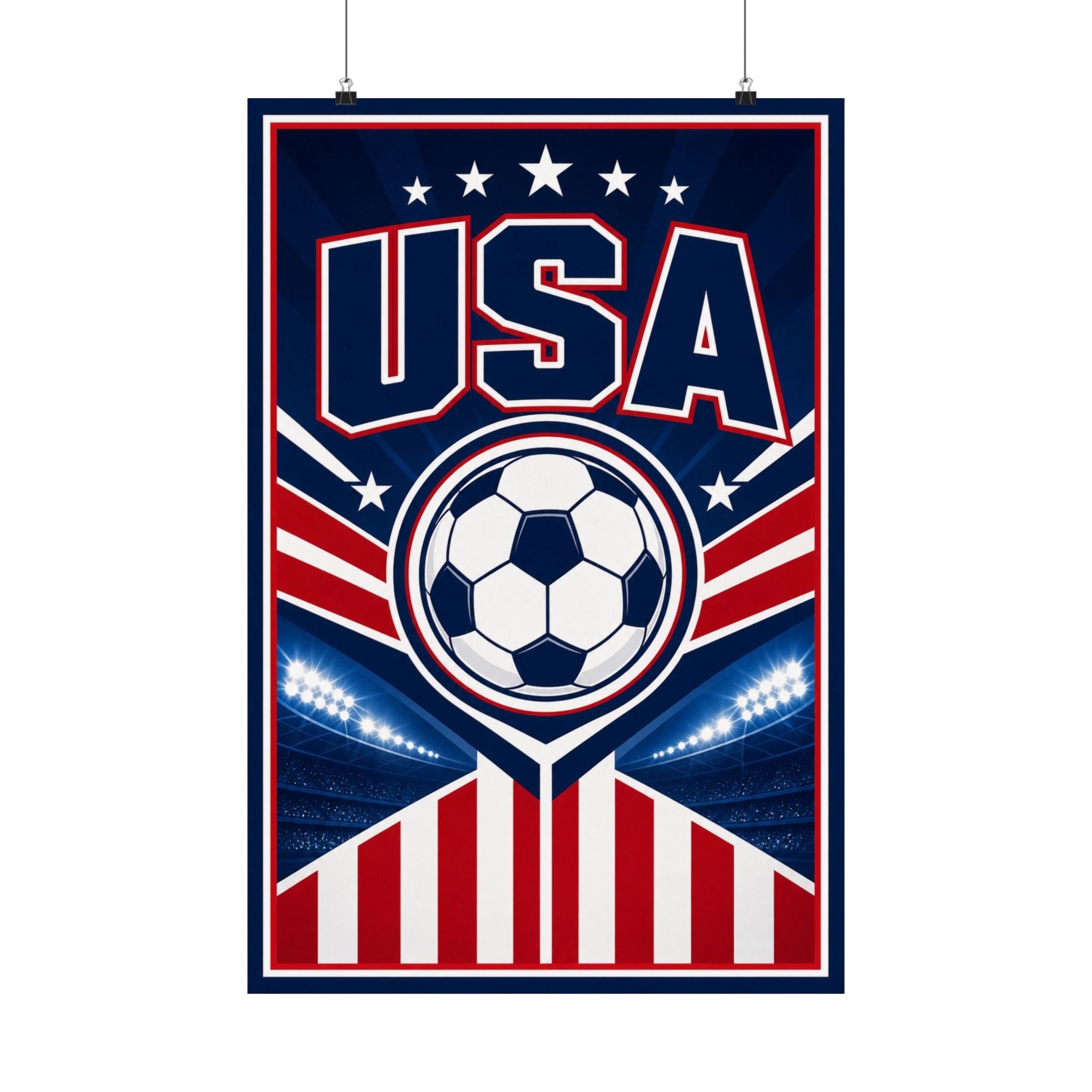 USA Soccer Fan Art Poster | Matte Vertical Poster | World Cup 2026 Wall Decor