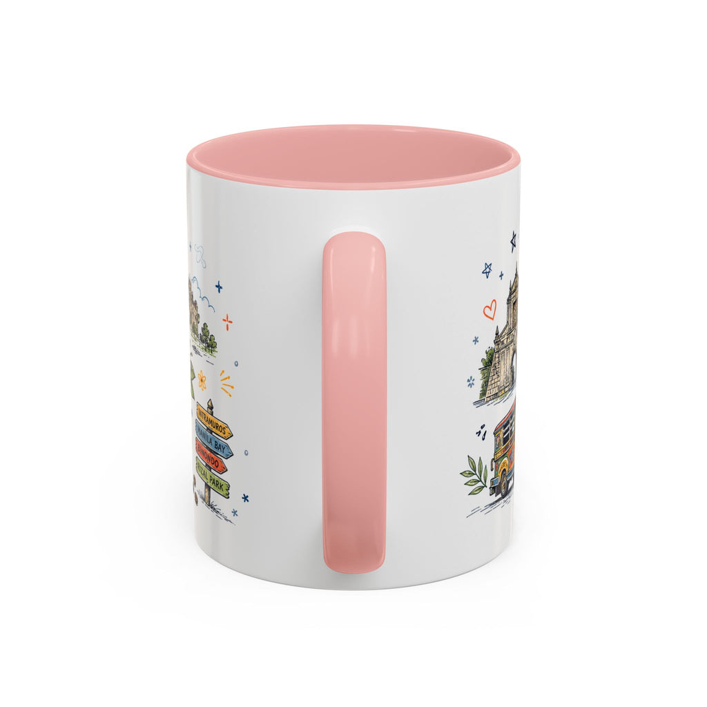 Manila Coffee Mug | Philippines Souvenir Travel Gift | Accent Color Ceramic 11oz 15oz