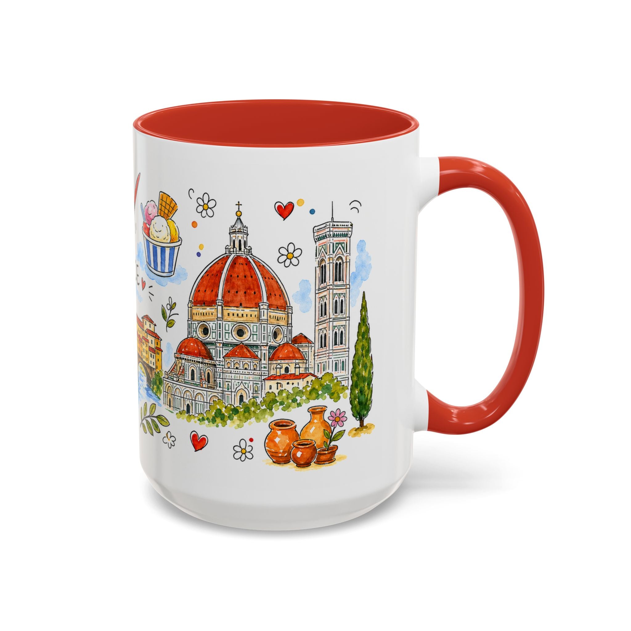 Florence Travel Mug | European City Souvenir Accent Coffee Mug | 11oz 15oz Ceramic Cup