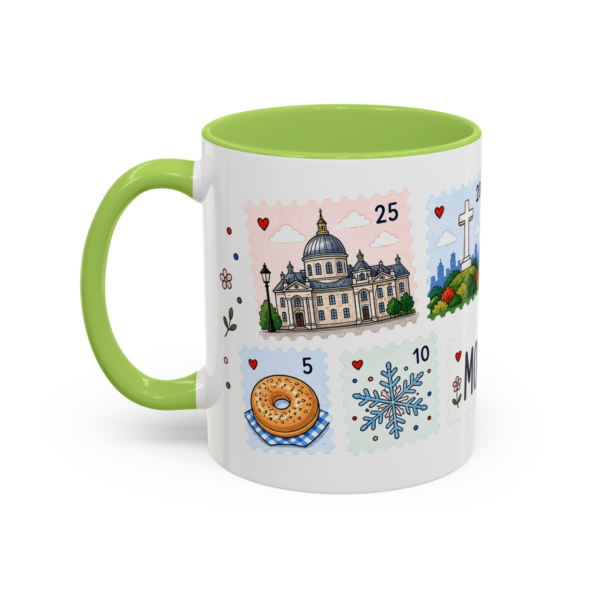Montreal Coffee Mug | Postage Stamp Collage Mug | Travel Souvenir Accent Cup 11oz 15oz