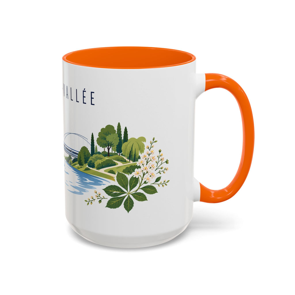 Marne-La-Vallée Coffee Mug | France Travel Souvenir | Porcelain Decal City Gift | 11oz 15oz Accent Mug