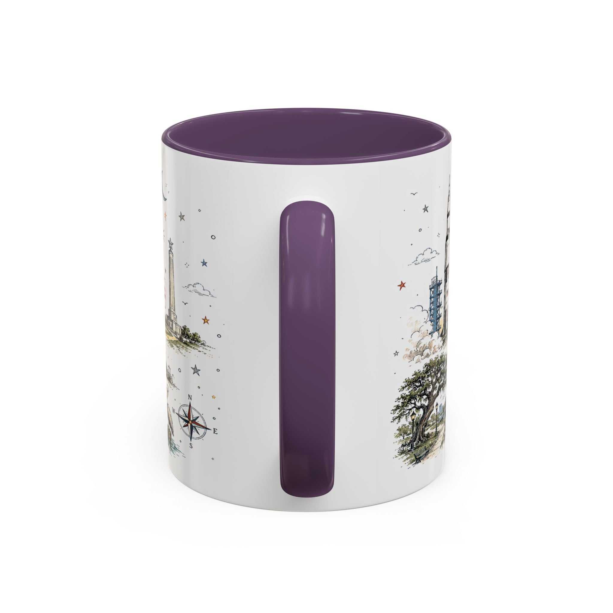 Houston Coffee Mug | Texas Souvenir City Gift | Accent Color Ceramic 11oz 15oz