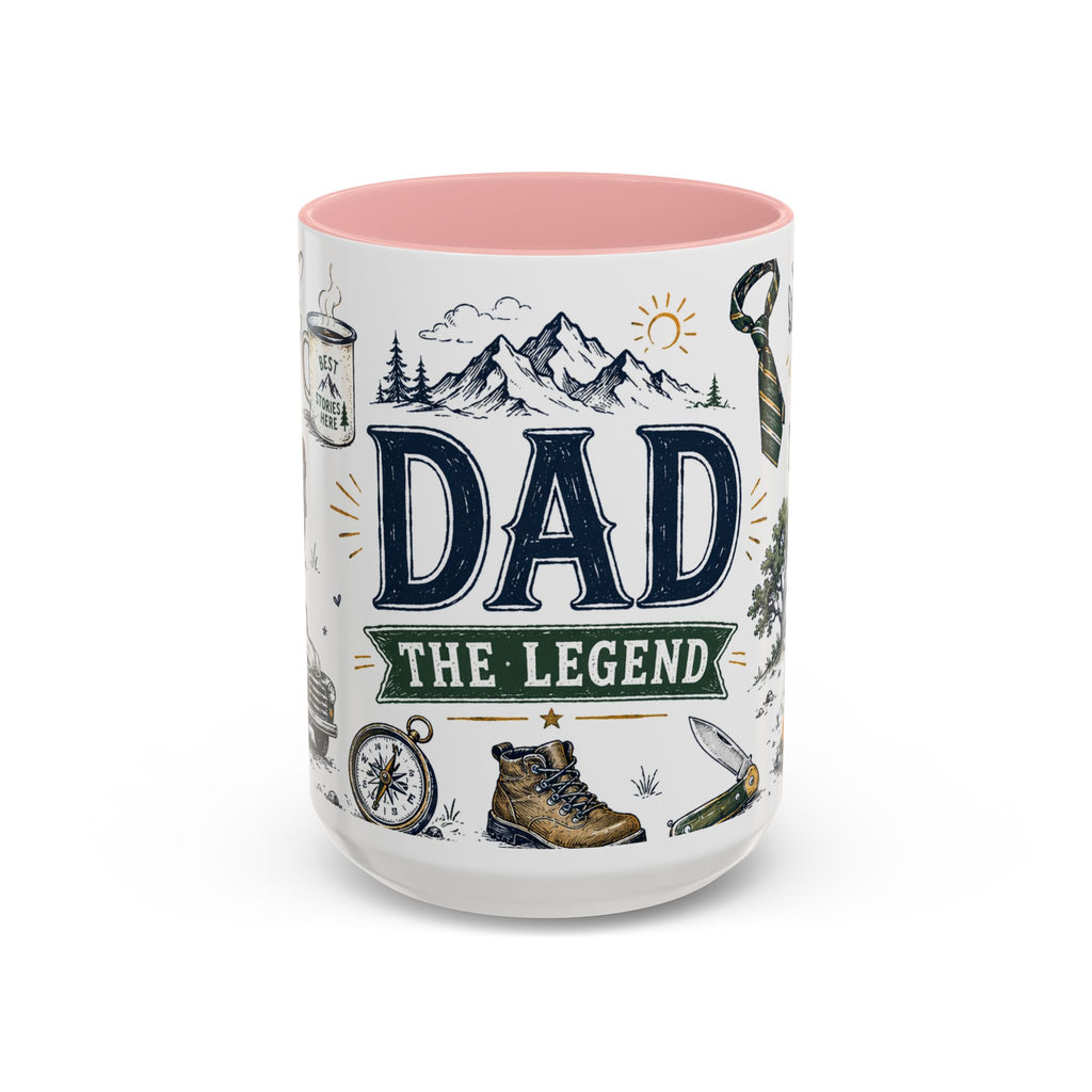 Dad The Legend Coffee Mug | Father's Day Gift for Dad | Accent Color Ceramic 11oz 15oz