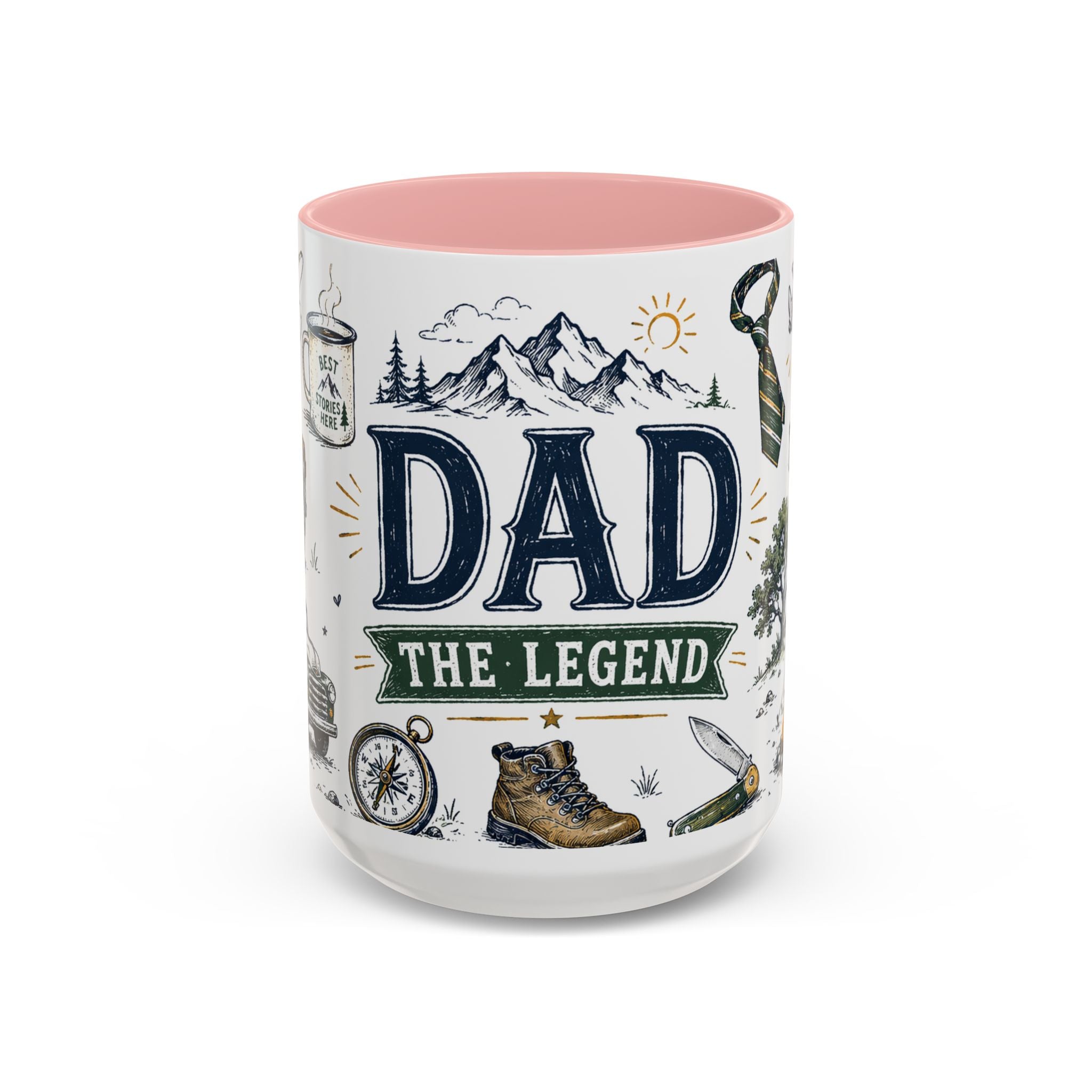 Dad The Legend Coffee Mug | Father's Day Gift for Dad | Accent Color Ceramic 11oz 15oz