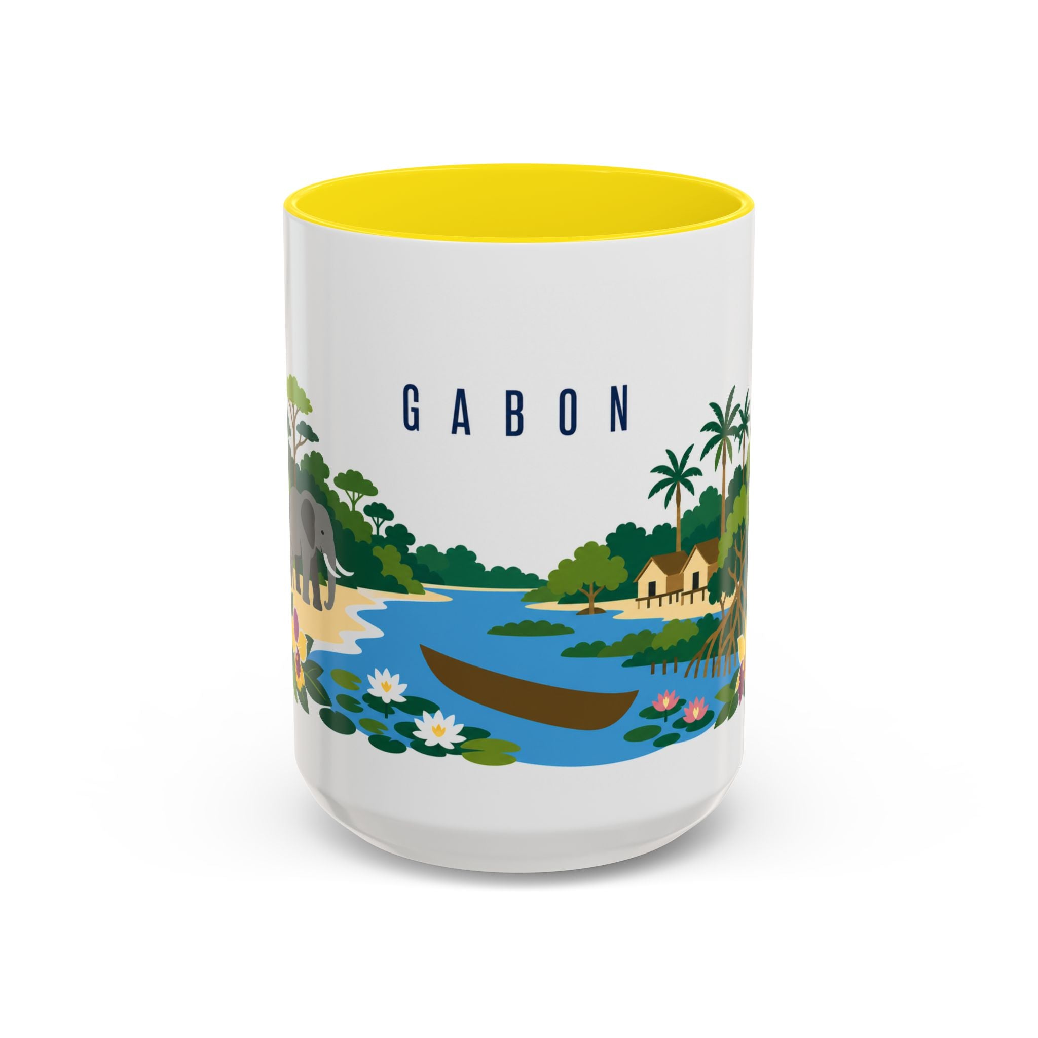 Gabon Coffee Mug | Travel Souvenir Accent Mug | Country Gift Ceramic Cup 11oz 15oz